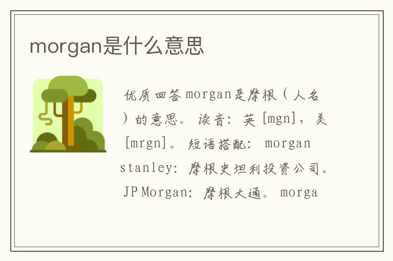morgan是什么意思